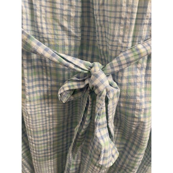 St. John’s Bay Square Neck Midi Plaid Romantic Dress Large NWT Pastel Spring - Picture 4 of 10
